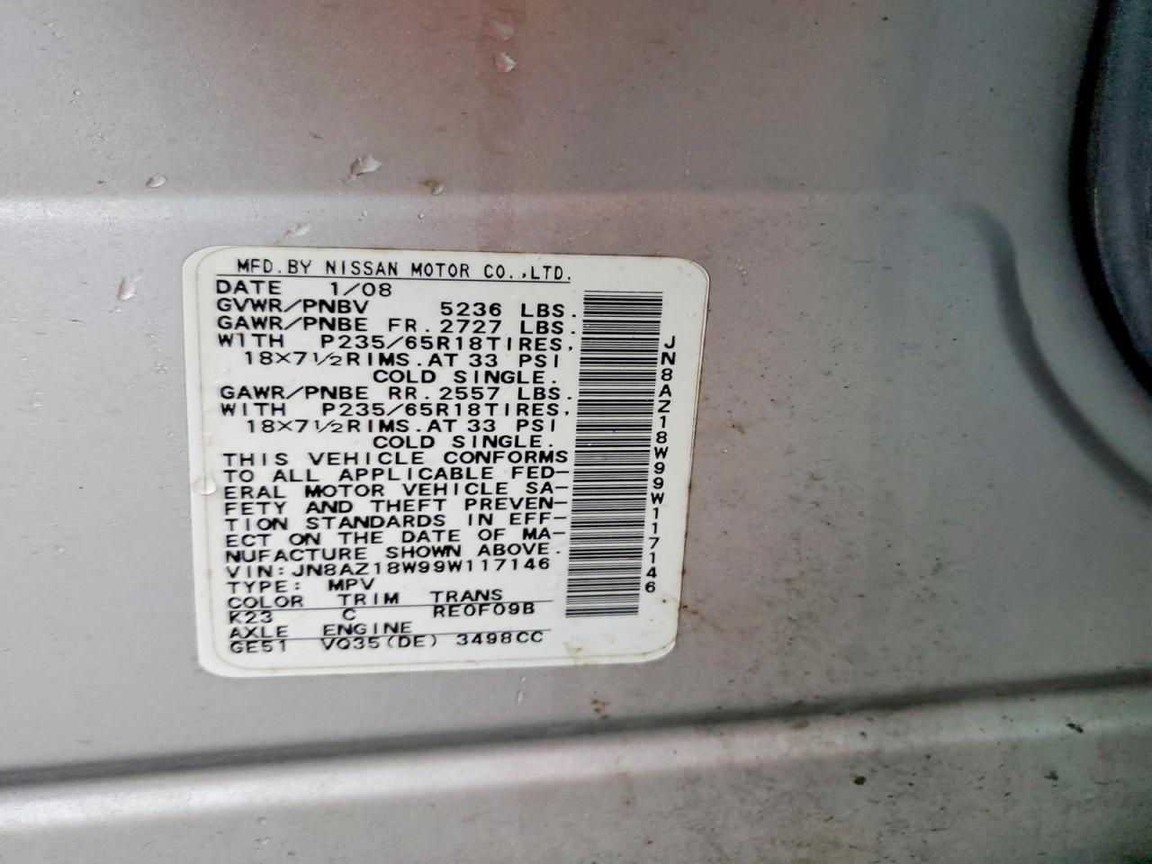 2009 NISSAN MURANO S photo 25