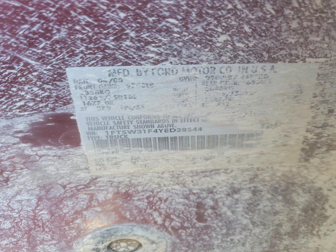 2000 FORD F350 SRW SUPER DUTY photo 19