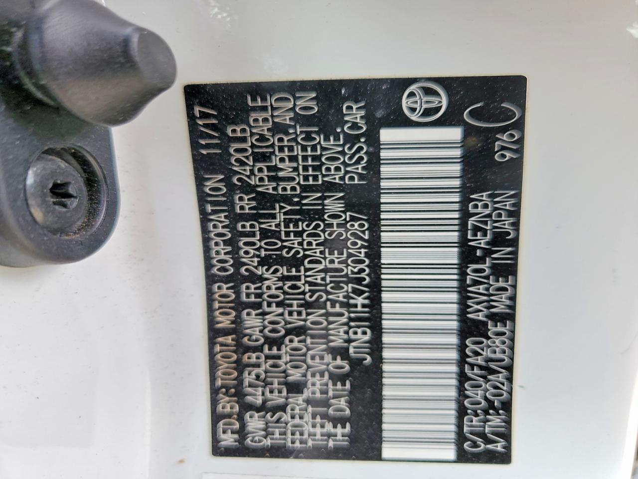 2018 TOYOTA CAMRY LE photo 12