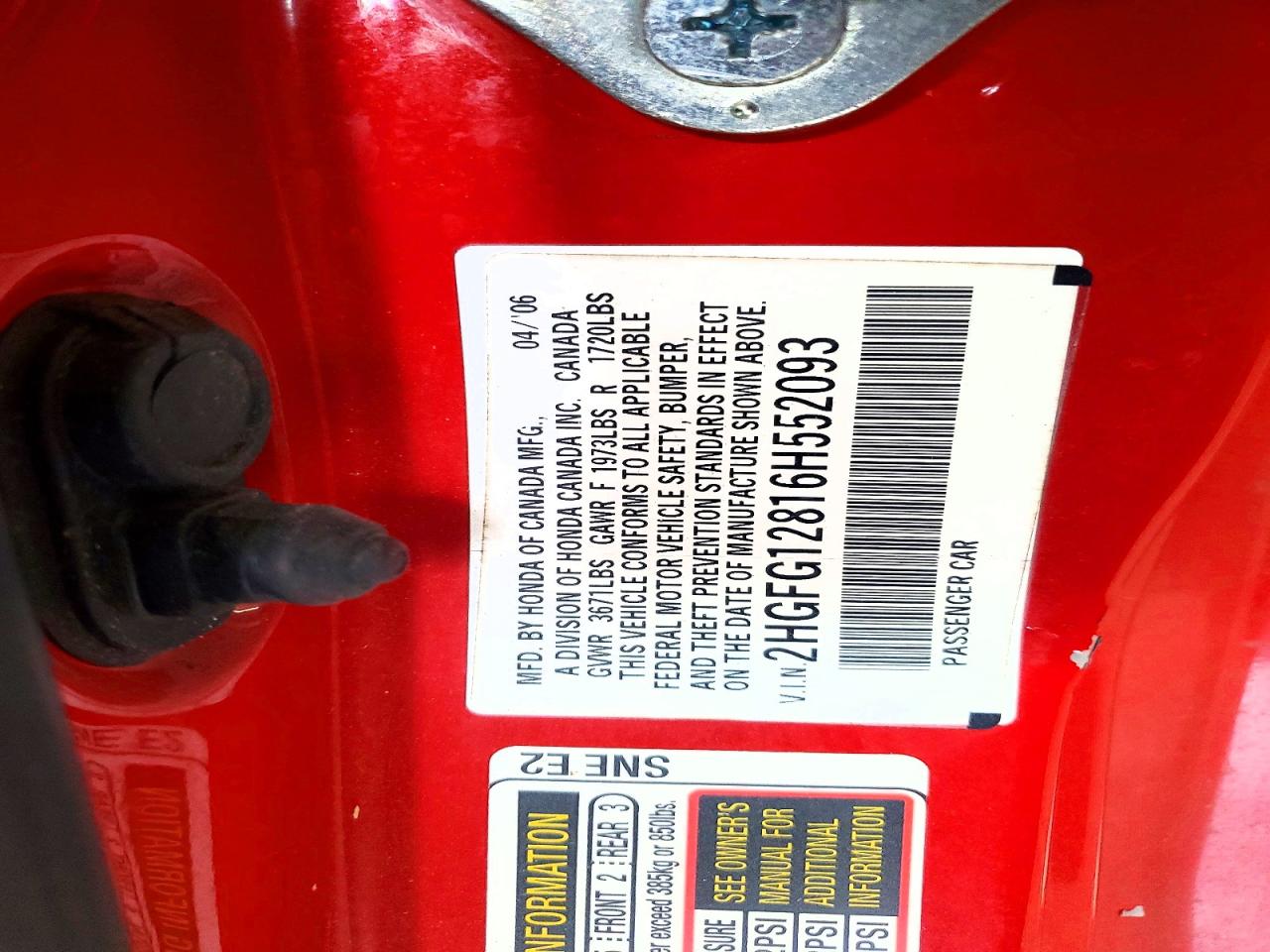 2006 HONDA CIVIC EX photo 13