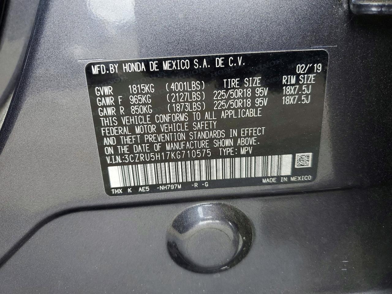 2019 HONDA HR-V SPORT photo 25
