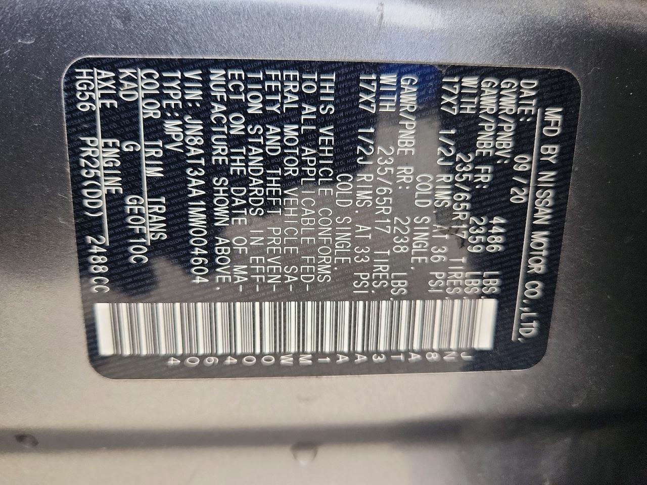 2021 NISSAN ROGUE S photo 25