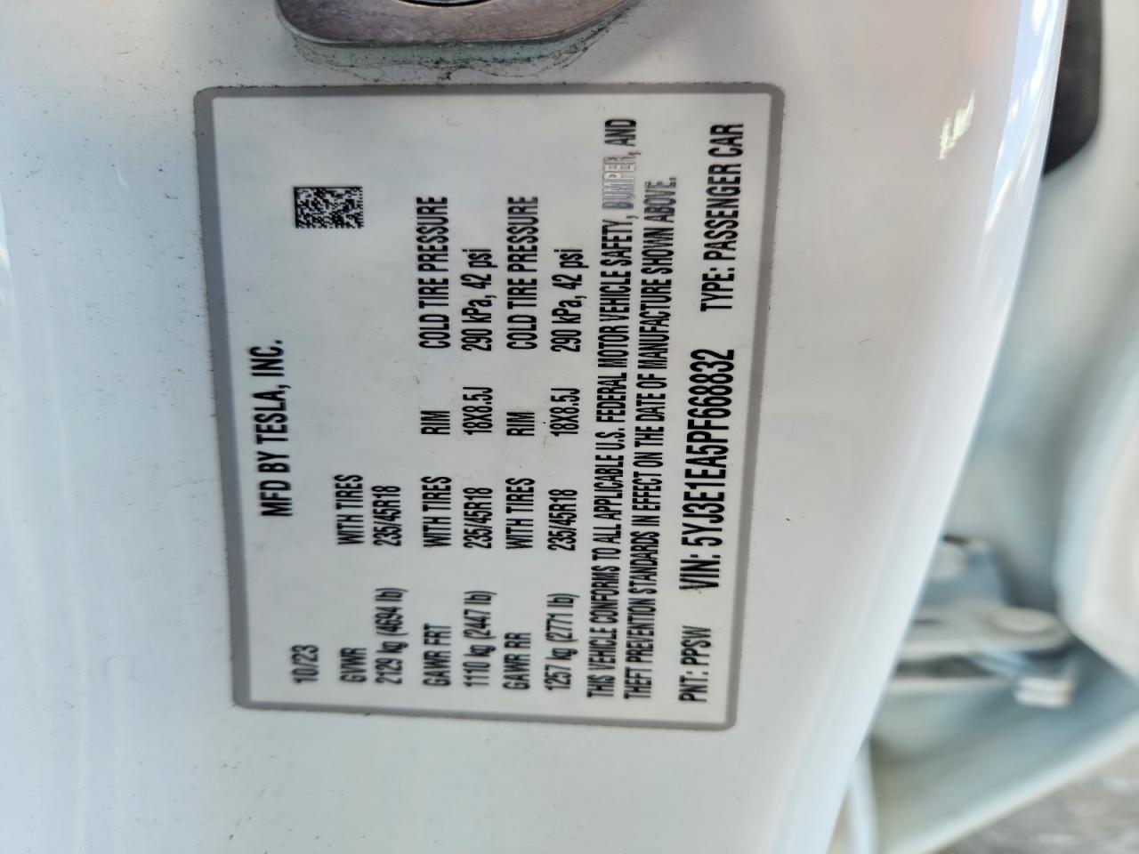 2023 TESLA MODEL 3 photo 12