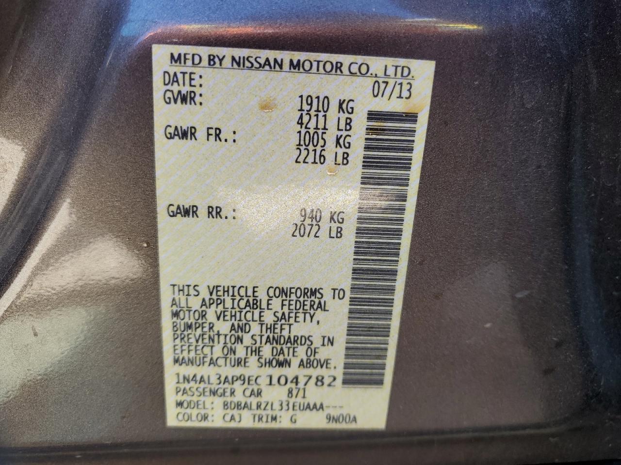 2014 NISSAN ALTIMA 2.5 photo 37