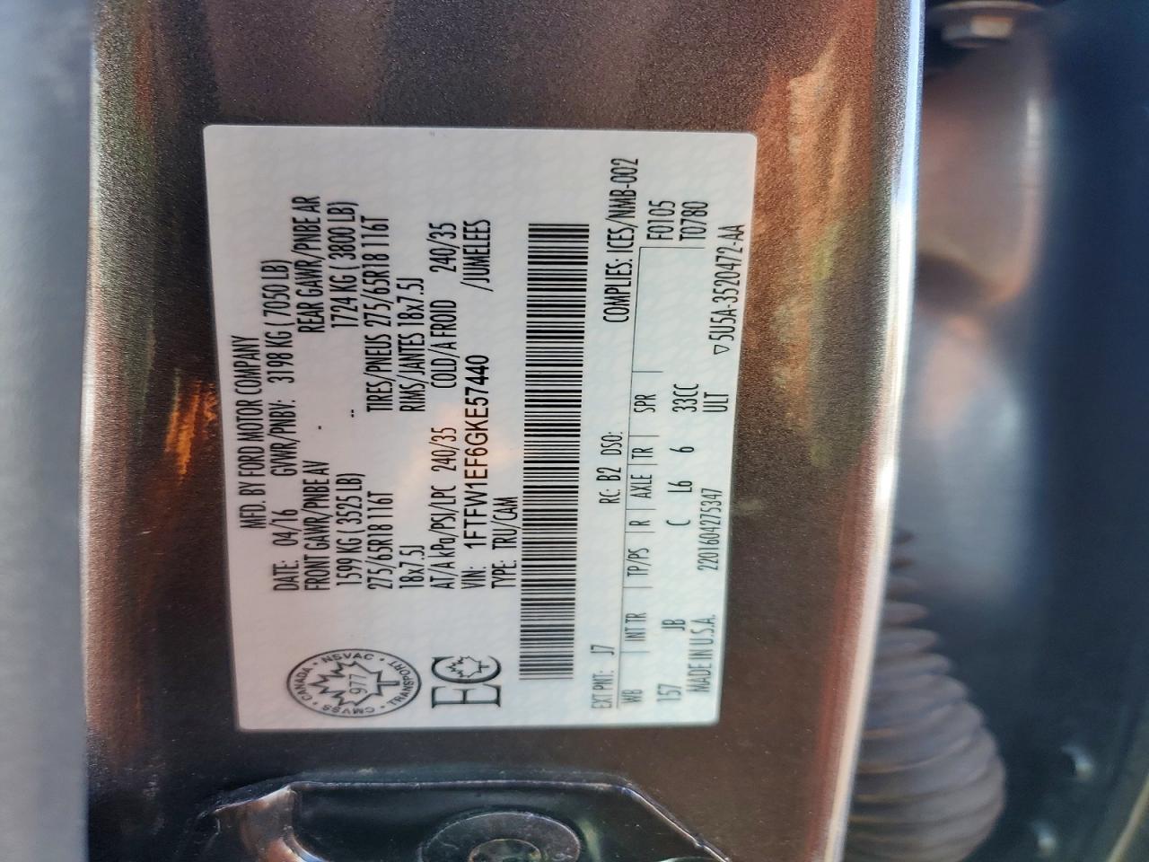 2016 FORD F150 SUPERCREW photo 13
