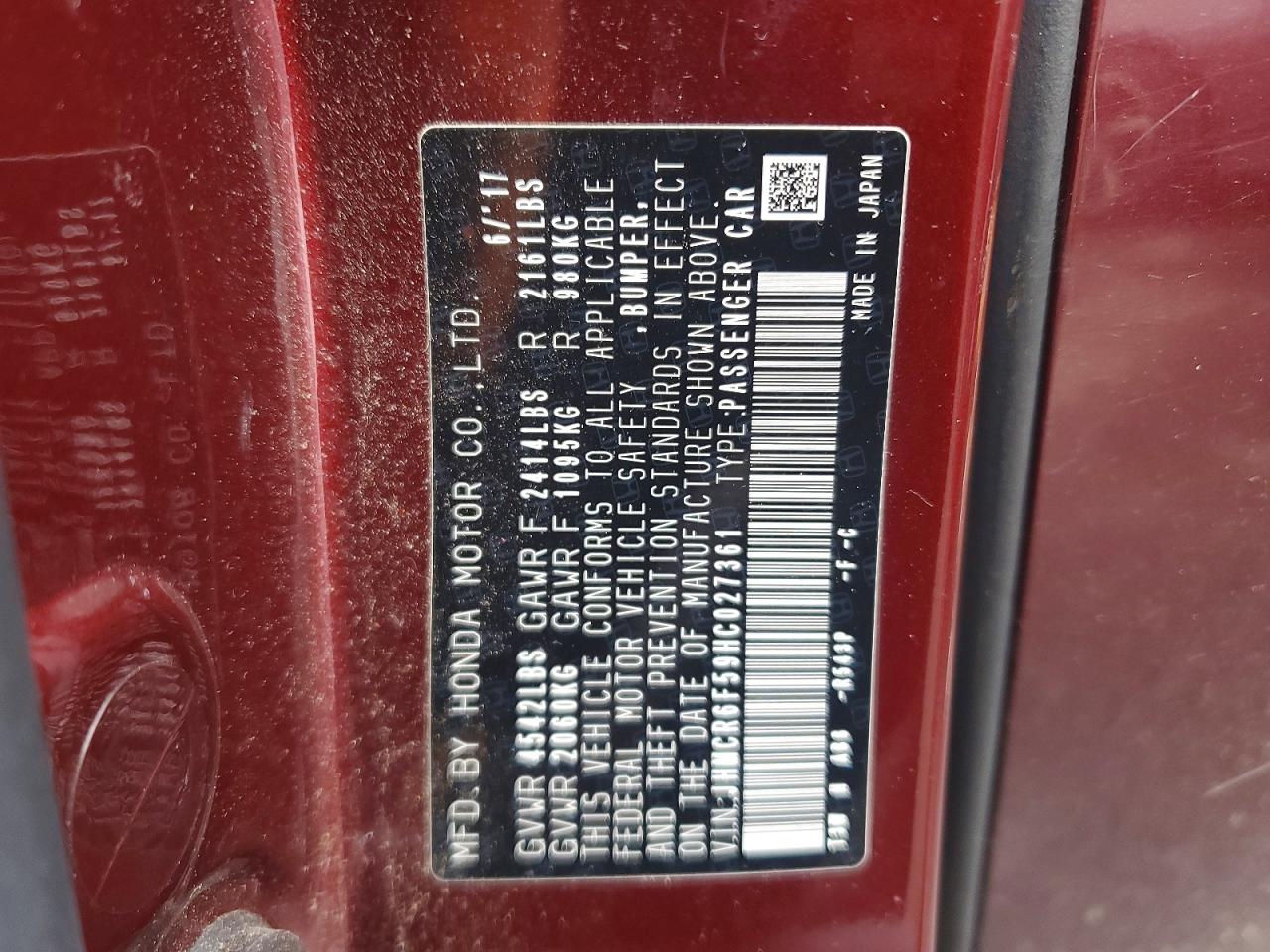2017 HONDA ACCORD HYBRID EXL photo 13