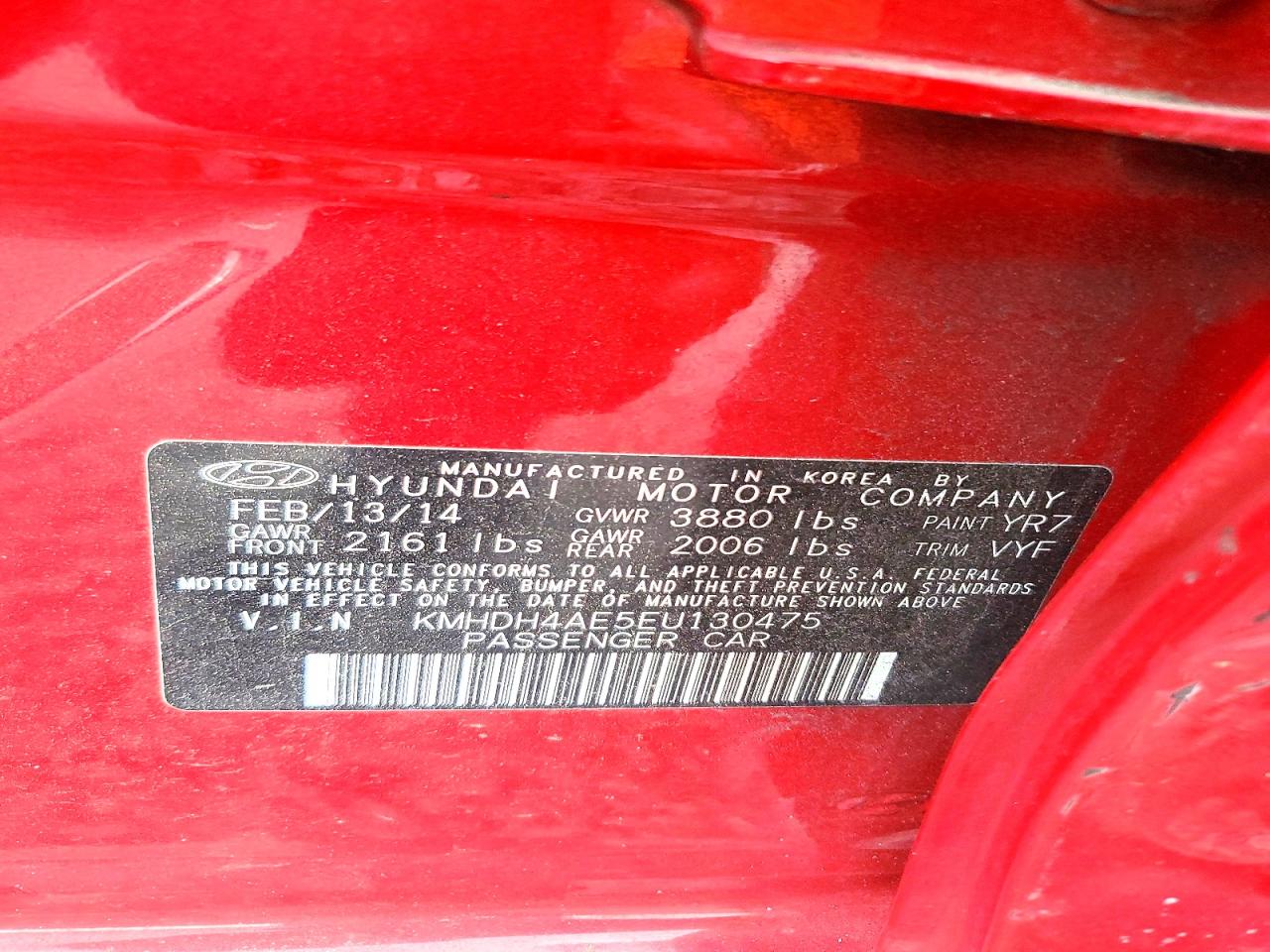 2014 HYUNDAI ELANTRA LIMITED photo 23
