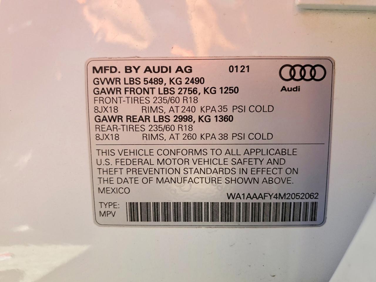 2021 AUDI Q5 PREMIUM photo 34