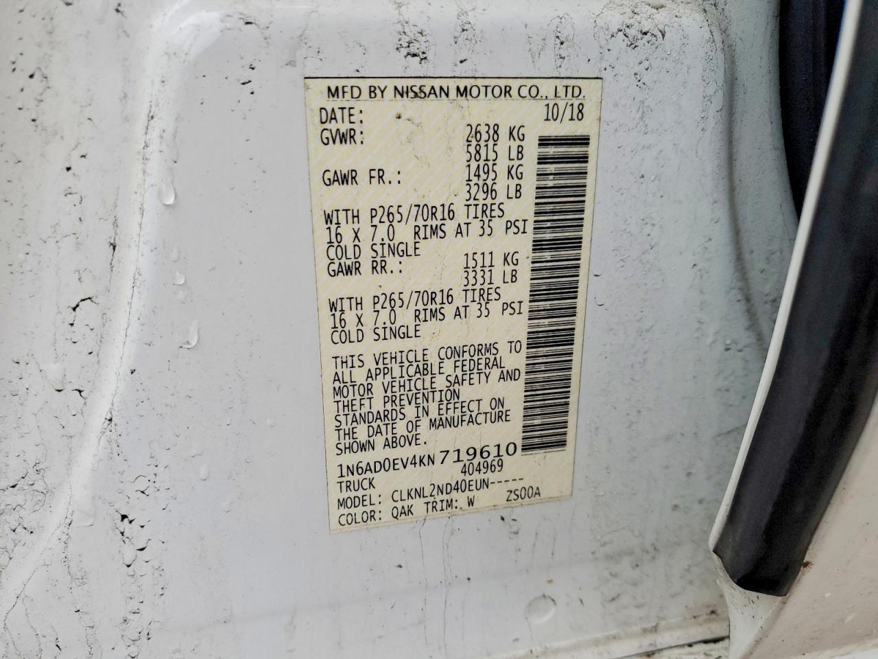 2019 NISSAN FRONTIER SV photo 23
