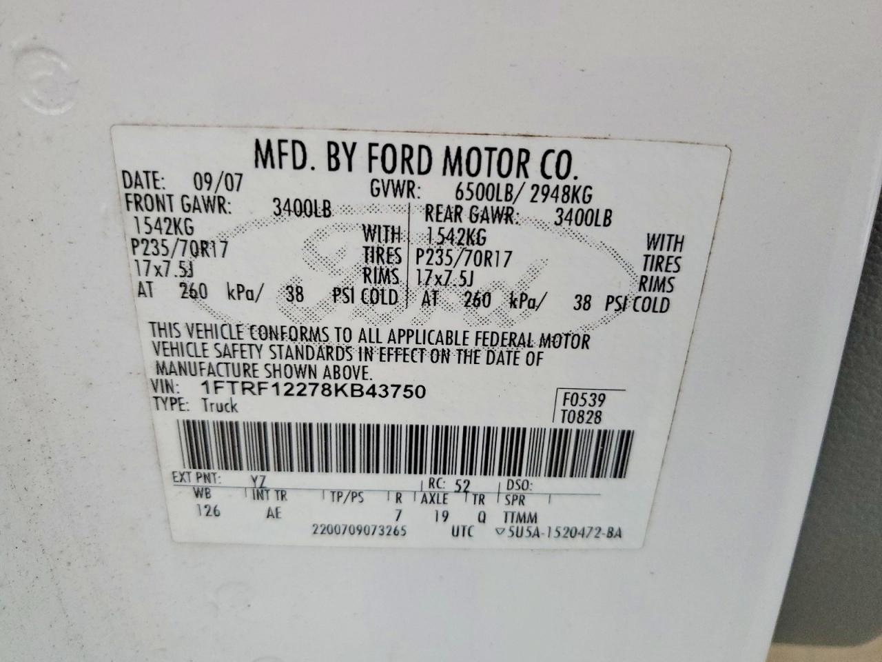 2008 FORD F150 photo 49