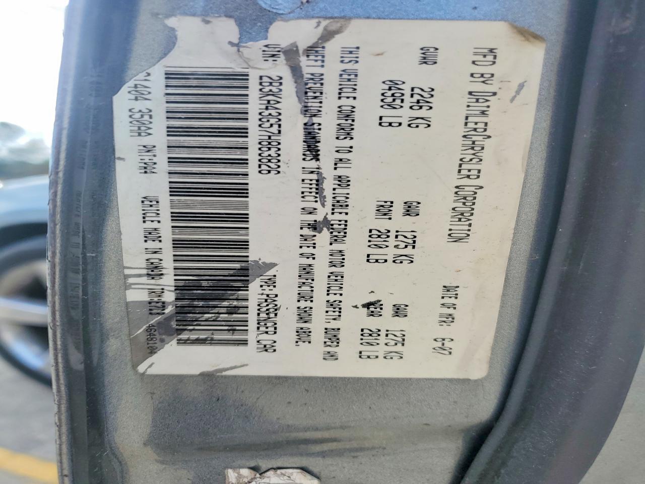 2007 DODGE CHARGER SE photo 12