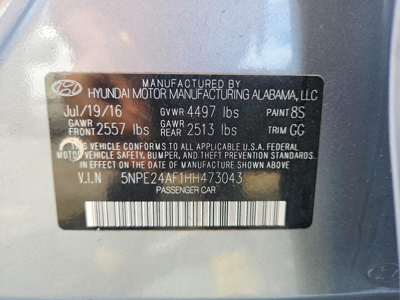 2017 HYUNDAI SONATA BASE photo 23