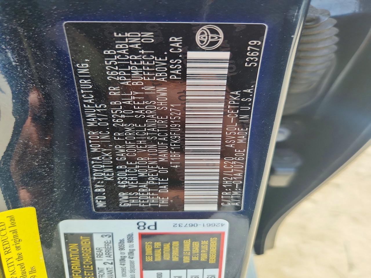 2015 TOYOTA CAMRY XSE photo 34