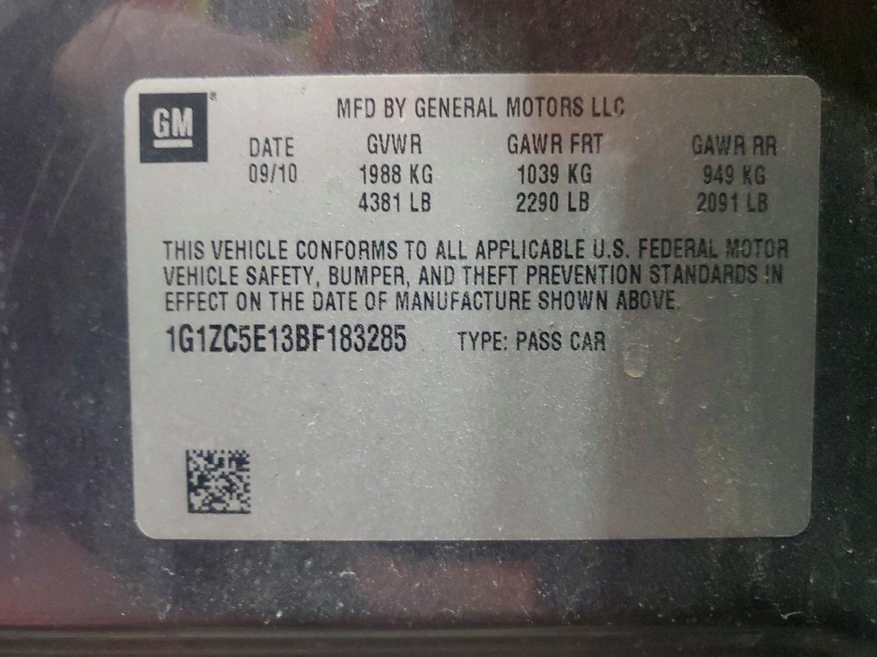 2011 CHEVROLET MALIBU 1LT photo 37
