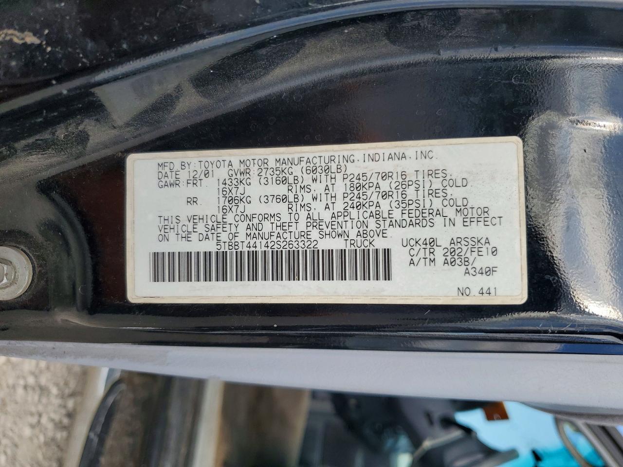 2002 TOYOTA TUNDRA SR5 V8 photo 23