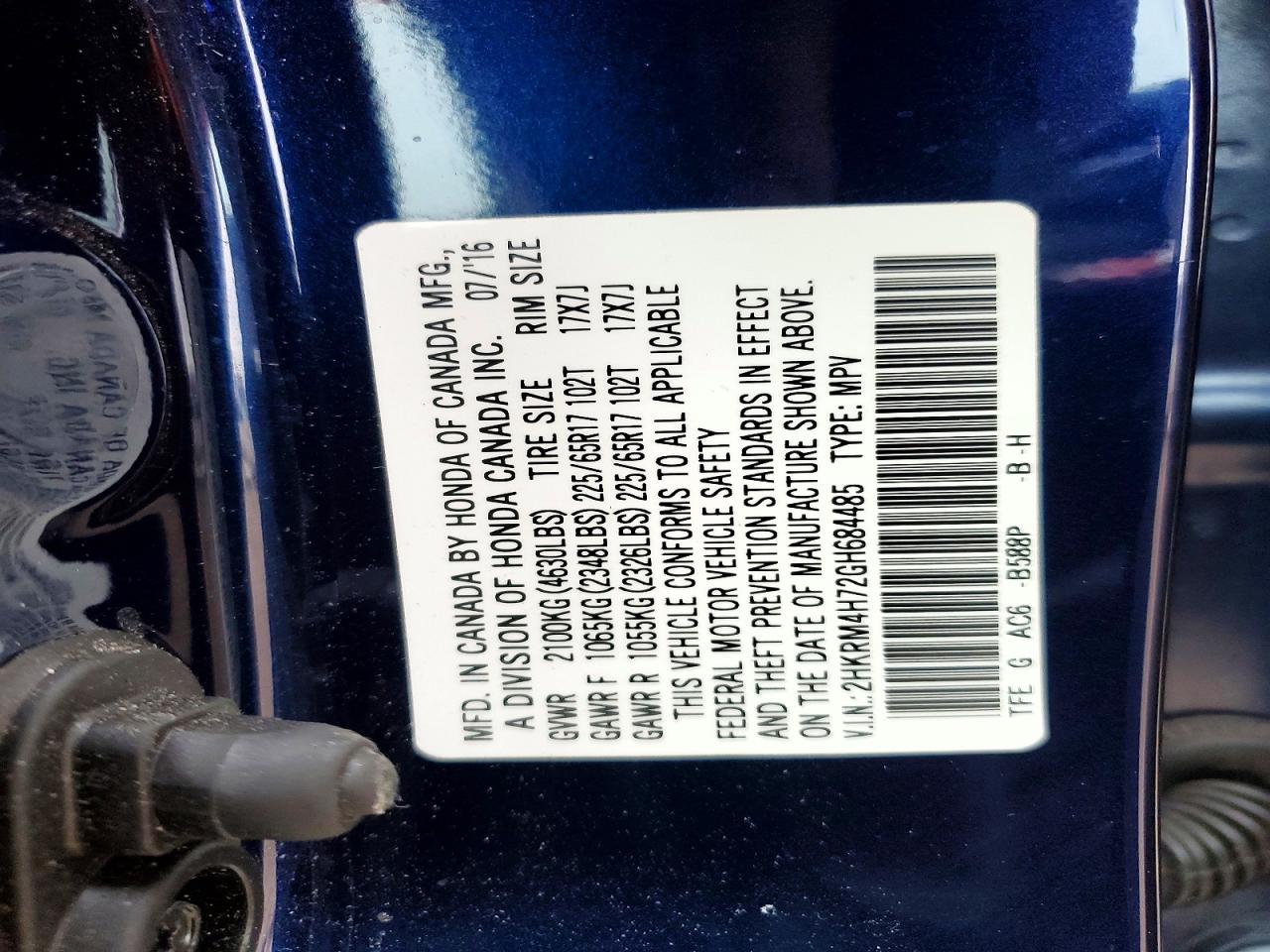 2016 HONDA CR-V EXL photo 25