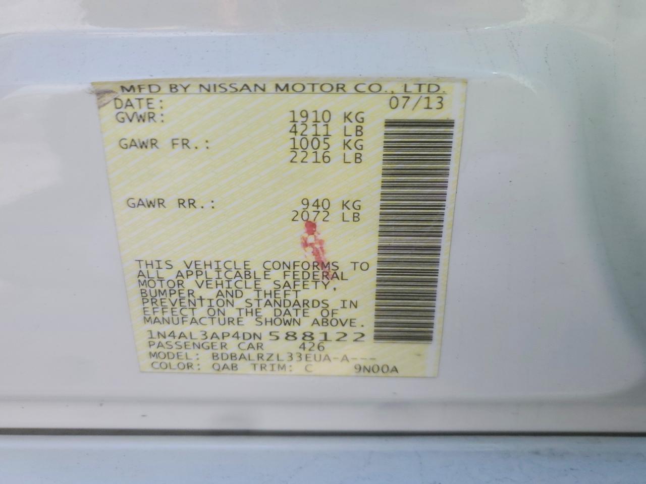 2013 NISSAN ALTIMA 2.5 photo 12
