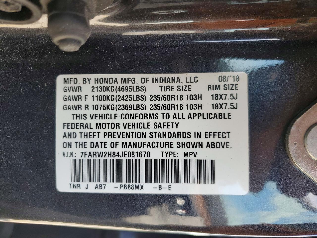 2018 HONDA CR-V EXL photo 40