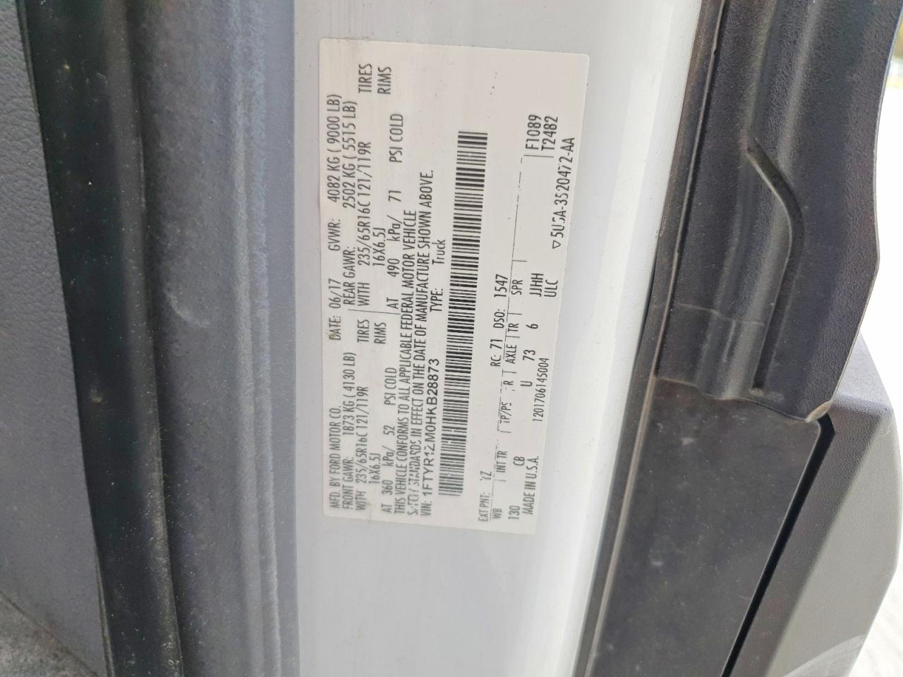2017 FORD TRANSIT 250 UTILITY / SERVICE VAN photo 13
