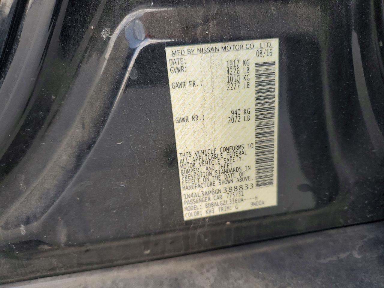 2016 NISSAN ALTIMA 2.5 S photo 23