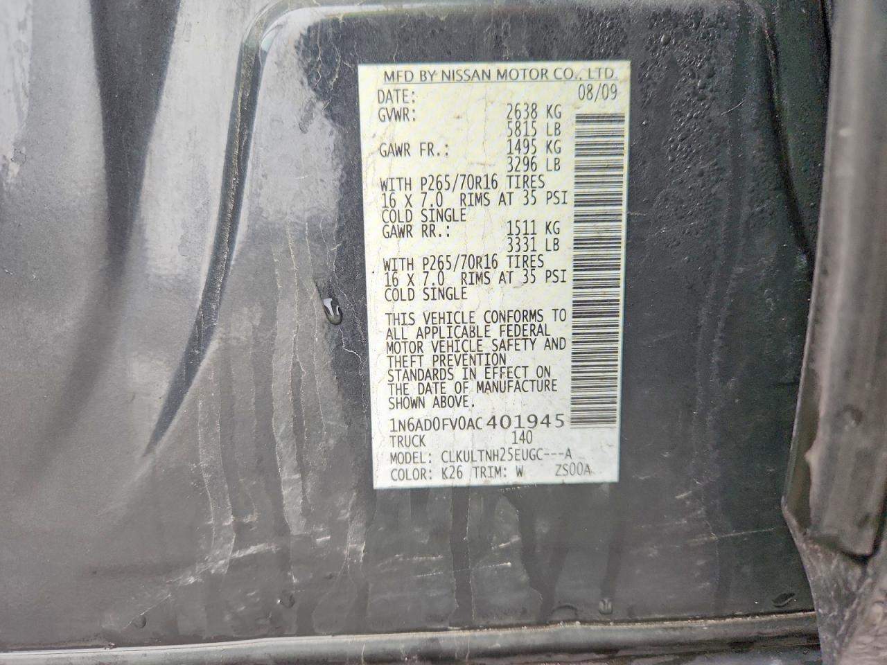 2010 NISSAN FRONTIER SE V6 photo 12