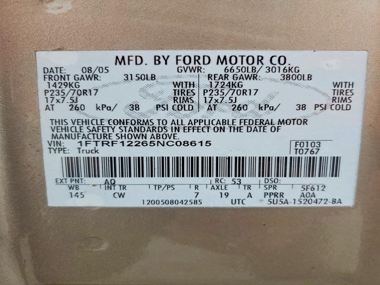 2005 FORD F150 XL photo 37
