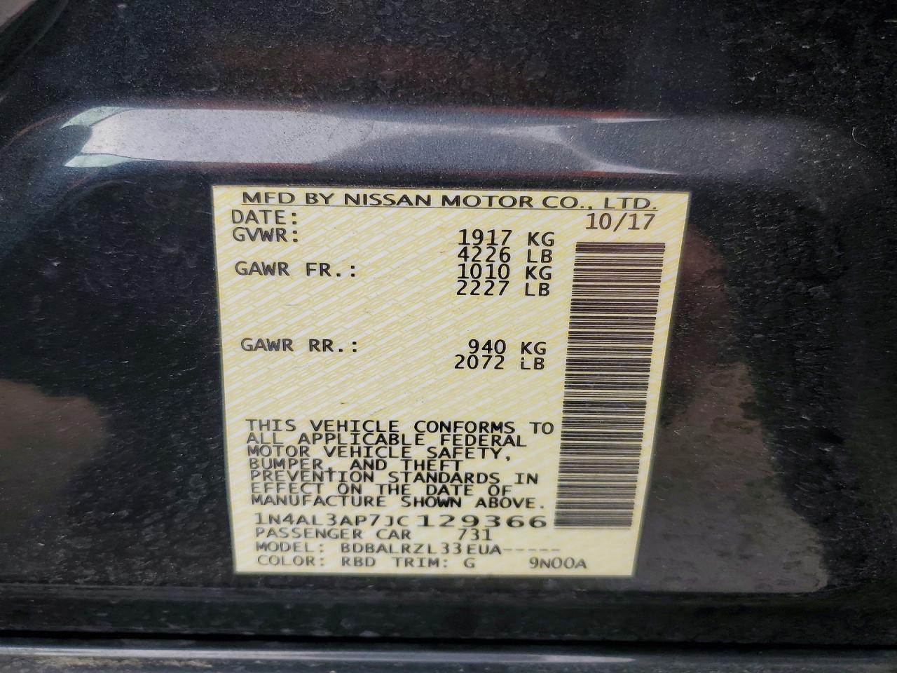 2018 NISSAN ALTIMA 2.5 SL photo 34