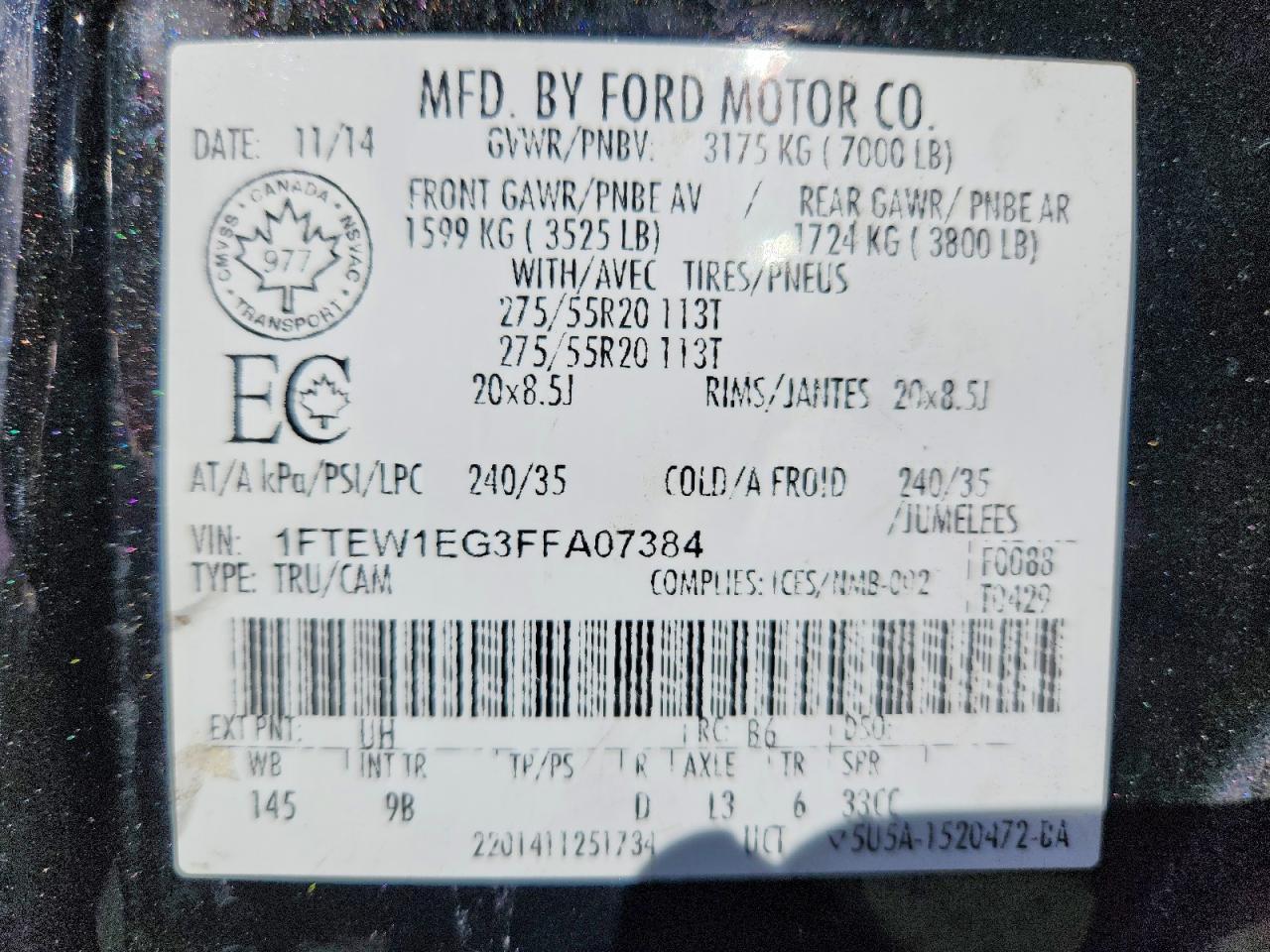 2015 FORD F150 SUPERCREW photo 23