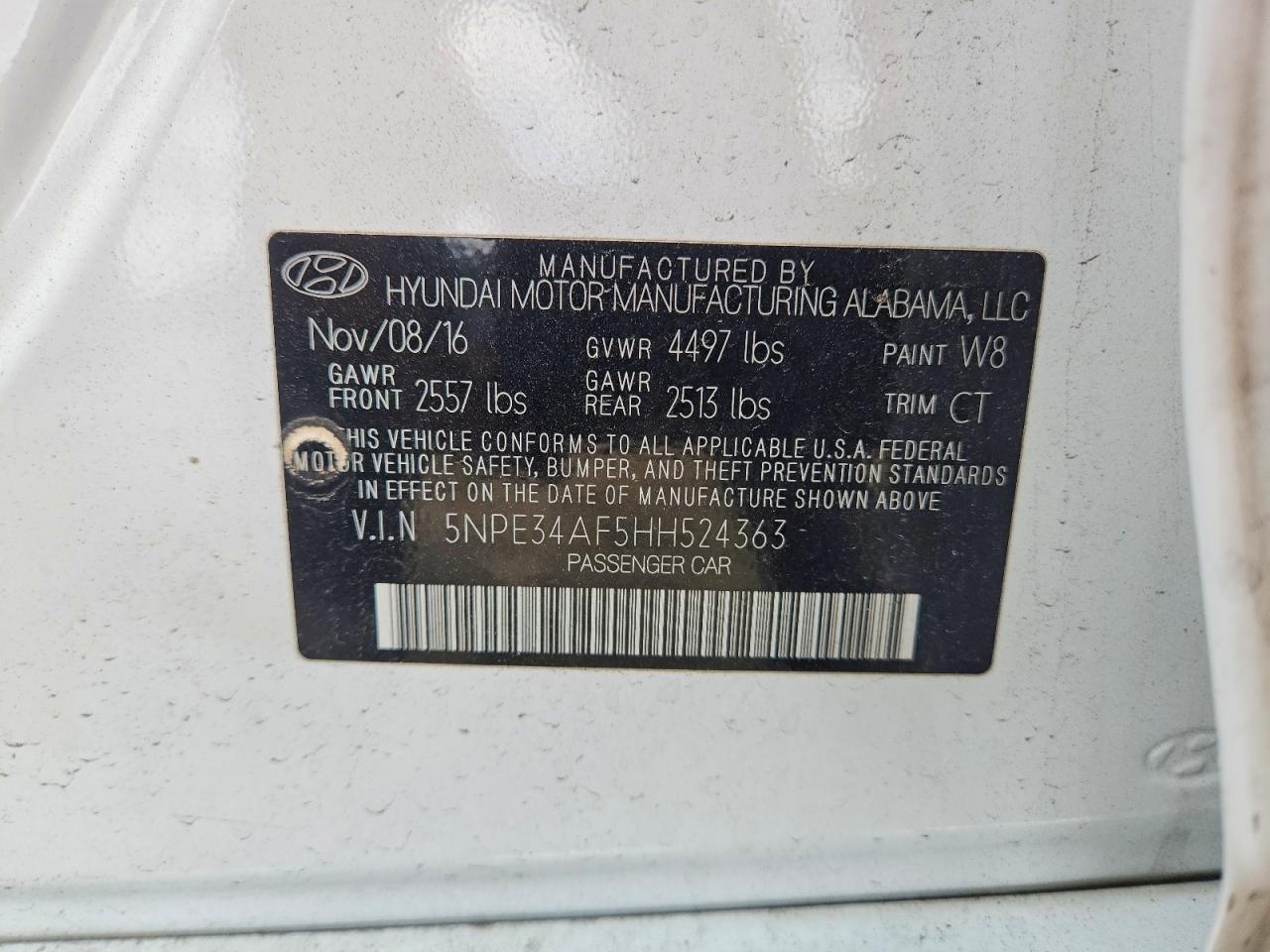 2017 HYUNDAI SONATA SPORT photo 13