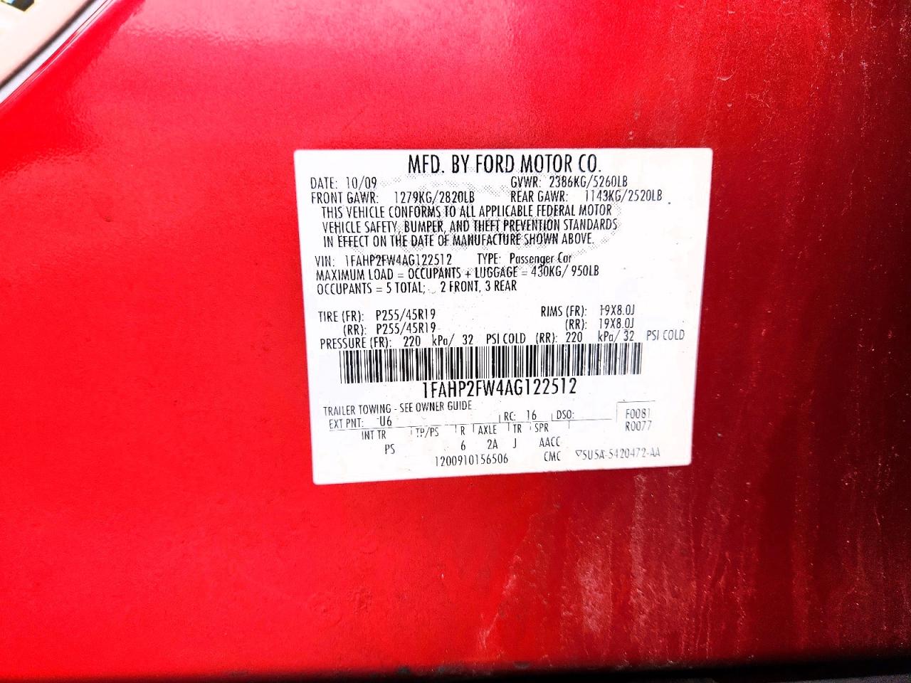 2010 FORD TAURUS LIMITED photo 23