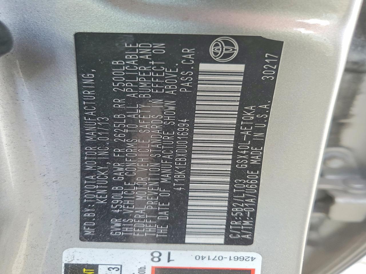 2013 TOYOTA AVALON XLE TOURING photo 34