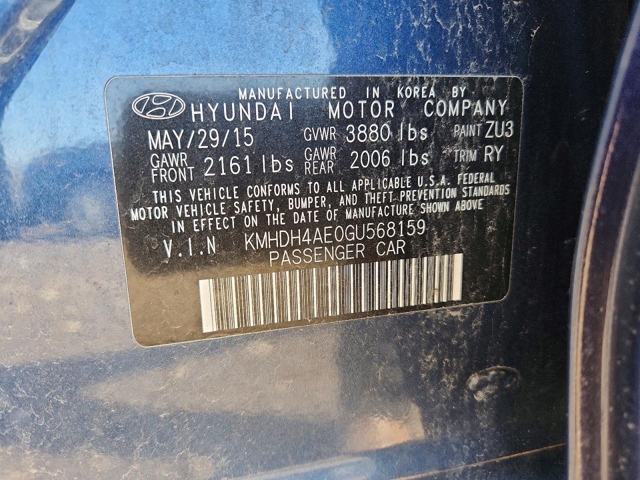 2016 HYUNDAI ELANTRA VALUE EDITION photo 23