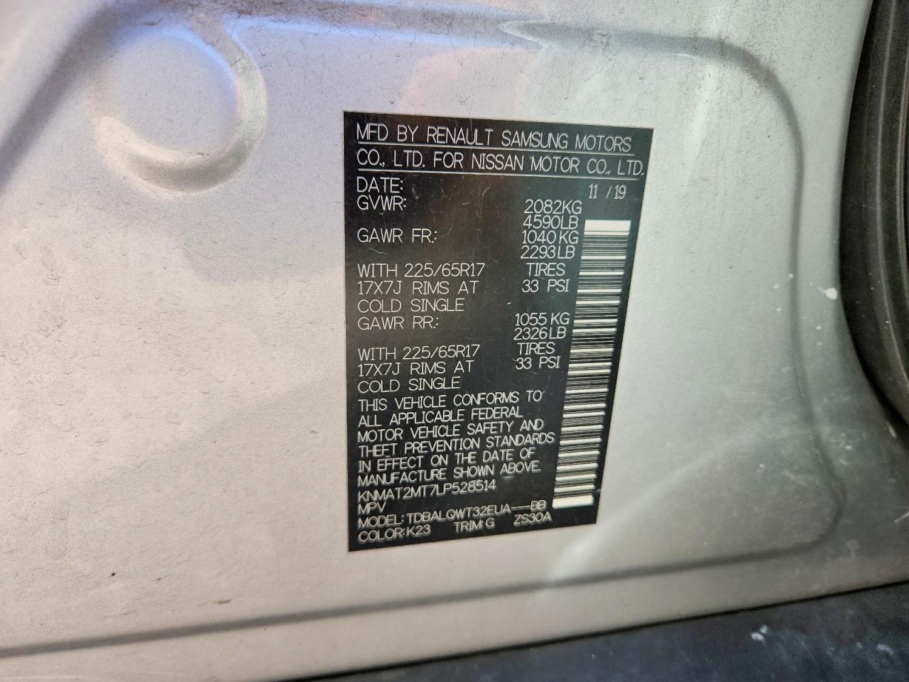 2020 NISSAN ROGUE SV photo 13