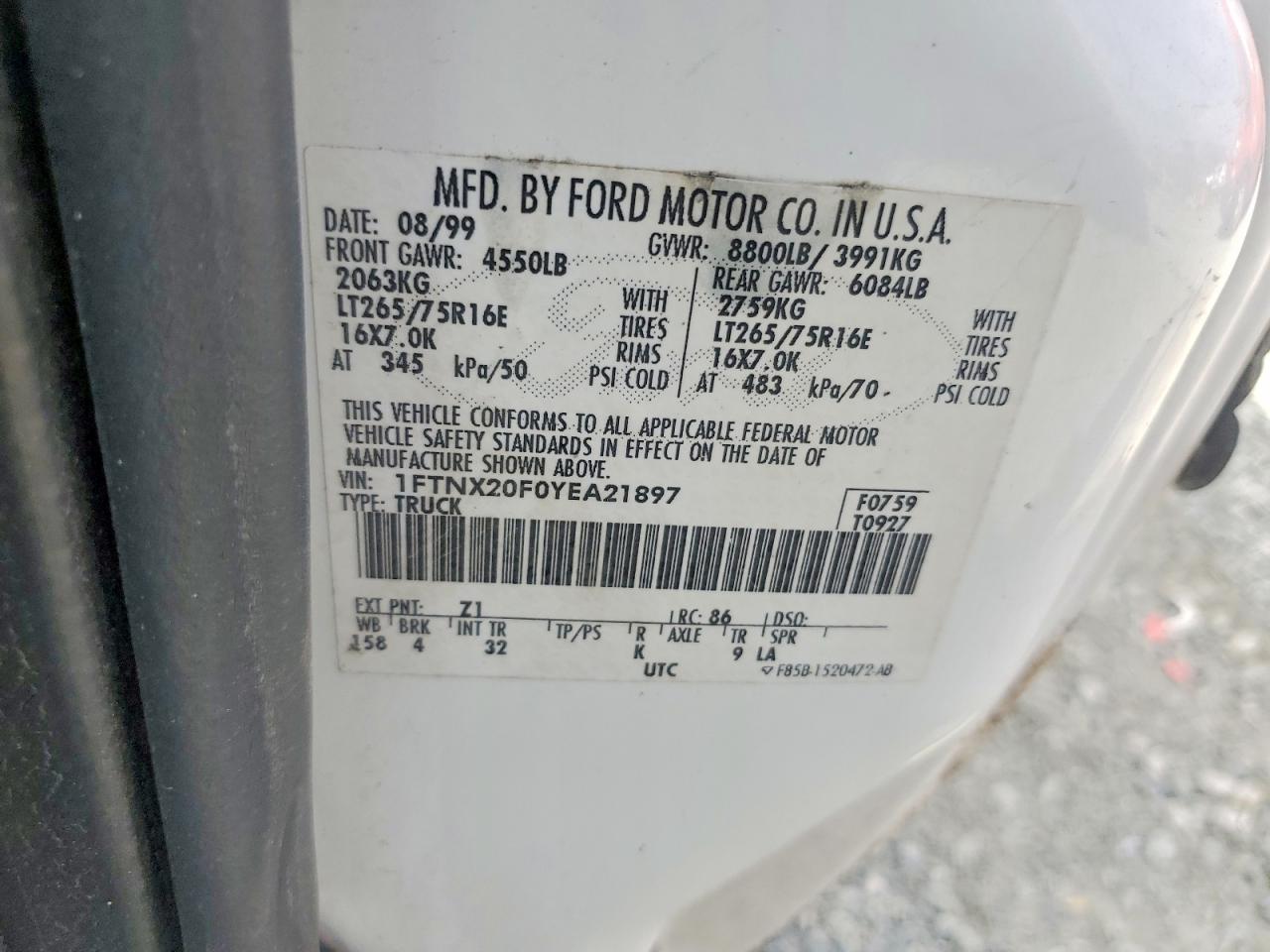 2000 FORD F250 SUPER DUTY photo 12