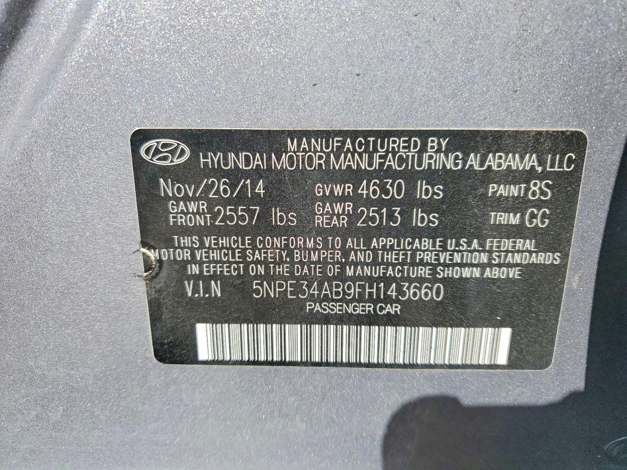 2015 HYUNDAI SONATA SPORT 2.0T photo 12