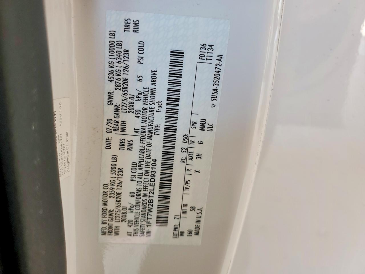 2020 FORD F250 SUPER DUTY photo 23