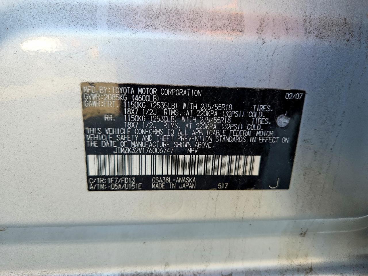 2007 TOYOTA RAV4 SPORT photo 37