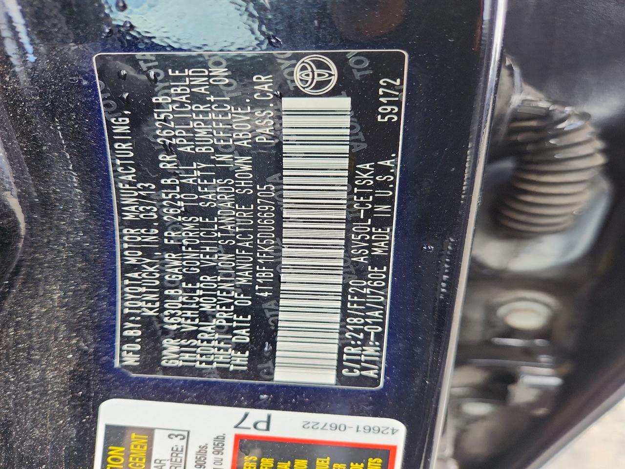 2013 TOYOTA CAMRY SE photo 34