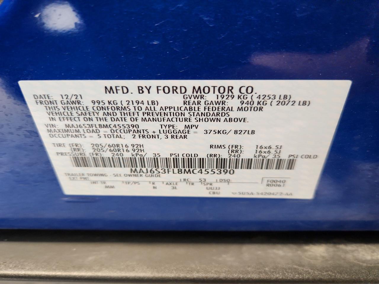 2021 FORD ECOSPORT S photo 13
