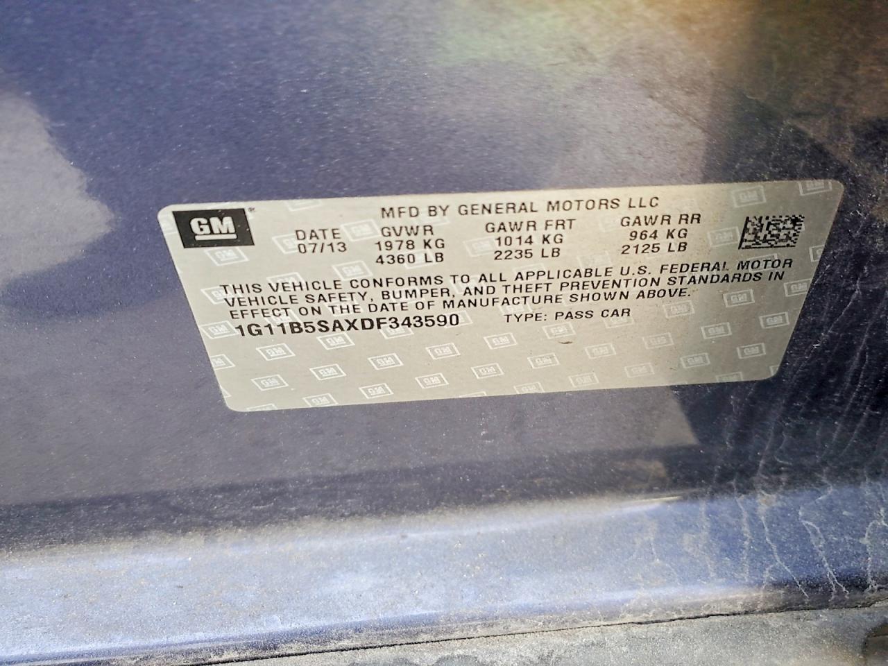 2013 CHEVROLET MALIBU LS photo 13