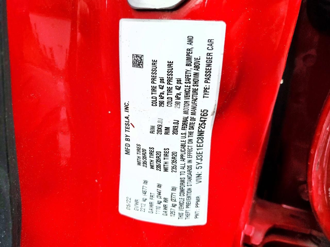 2022 TESLA MODEL 3 photo 12