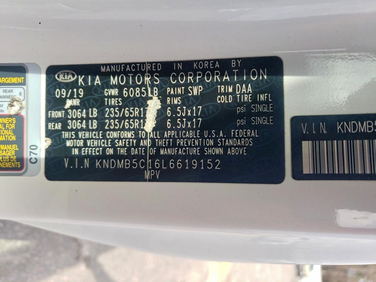 2020 KIA SEDONA LX photo 25
