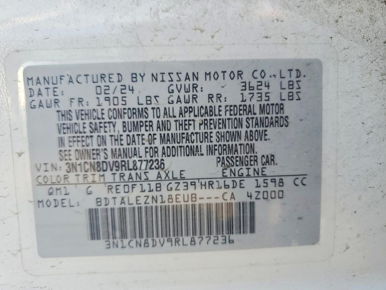 2024 NISSAN VERSA S photo 23
