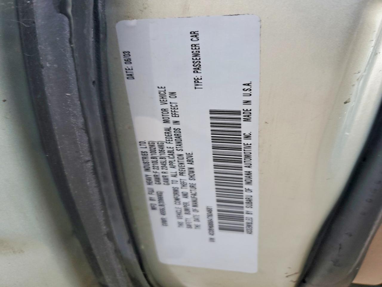 2004 SUBARU LEGACY OUTBACK LIMITED photo 27