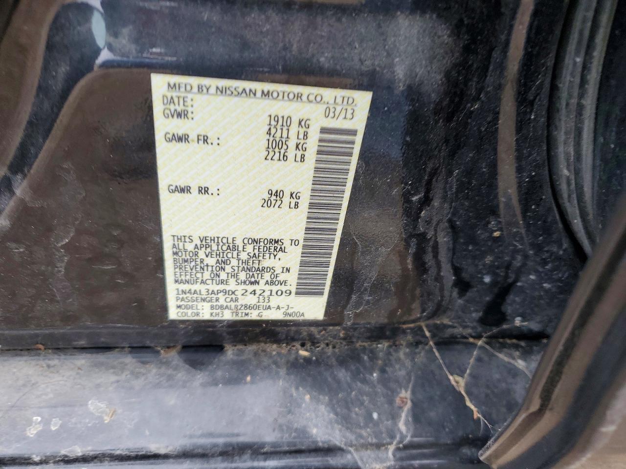 2013 NISSAN ALTIMA 2.5 photo 12