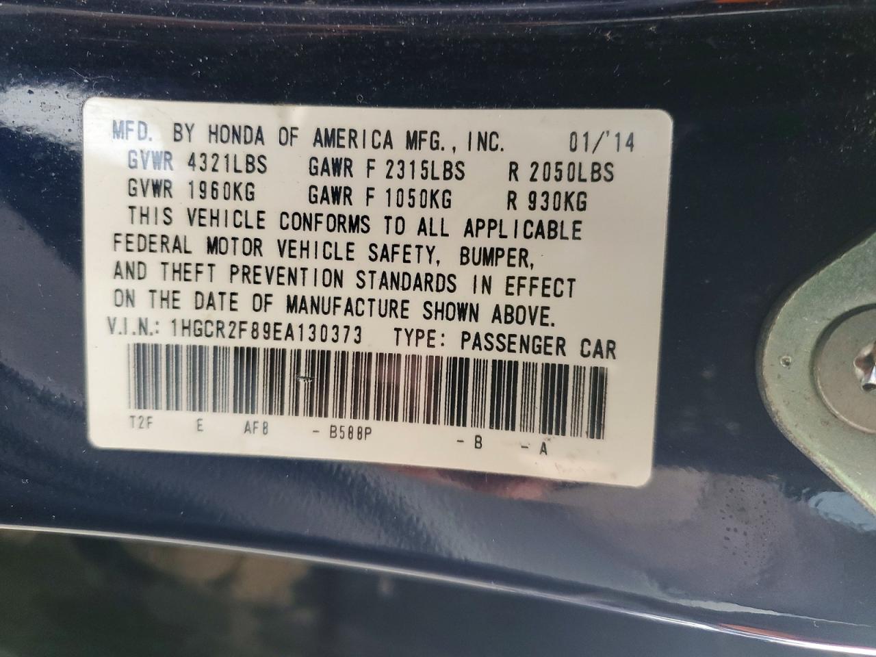 2014 HONDA ACCORD EXL photo 23
