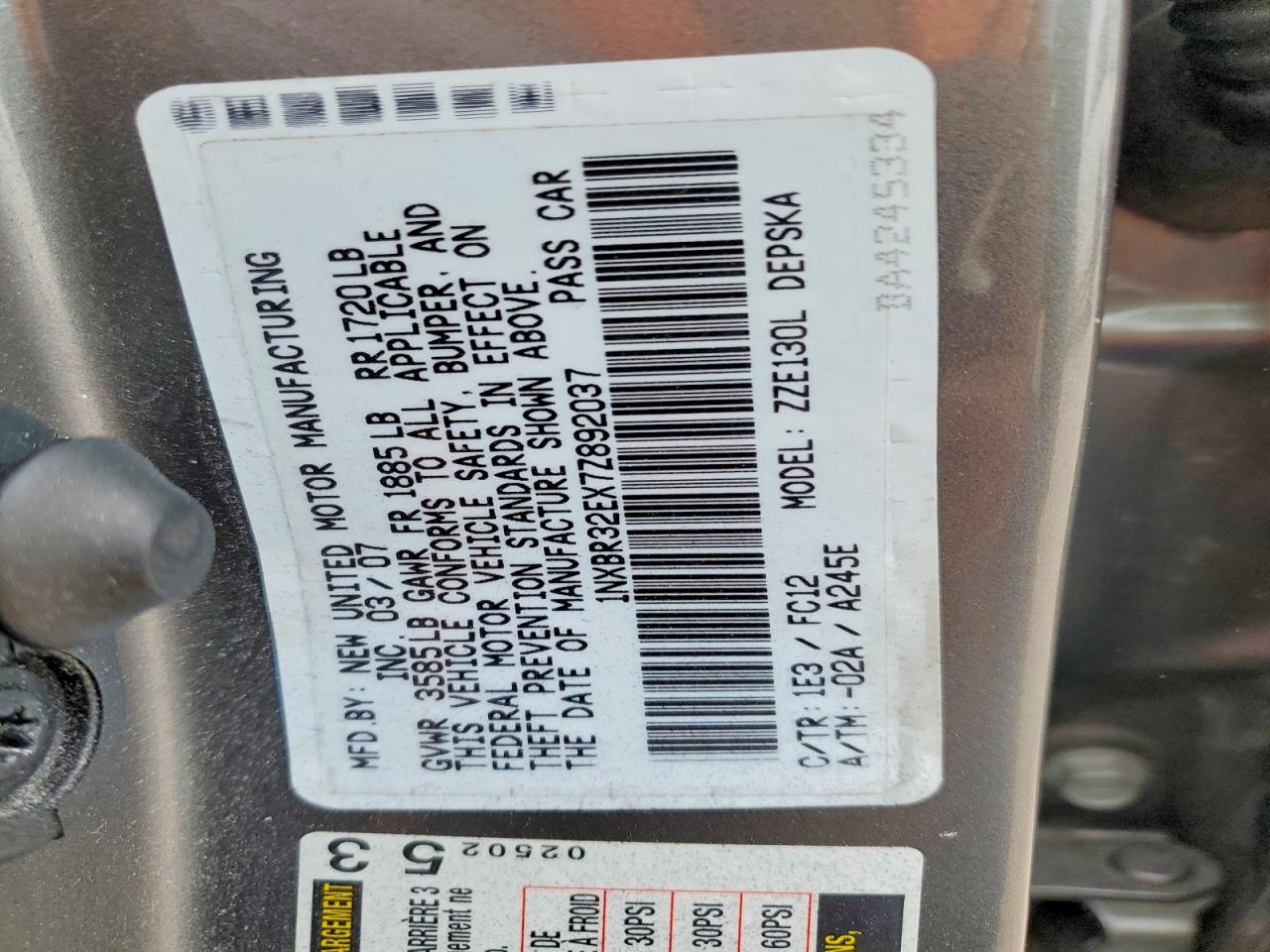 2007 TOYOTA COROLLA S photo 25