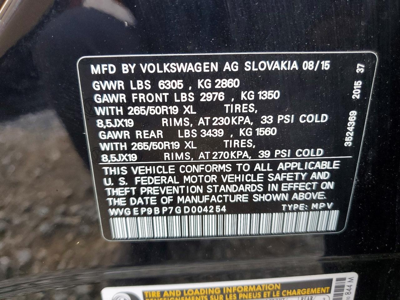 2016 VOLKSWAGEN TOUAREG TDI photo 13