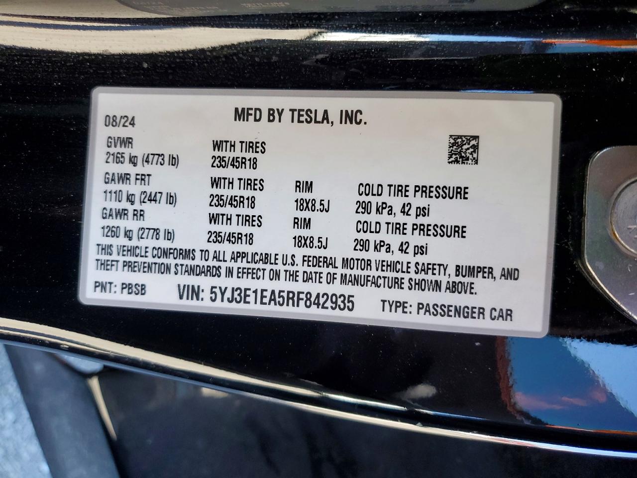 2024 TESLA MODEL 3 photo 23
