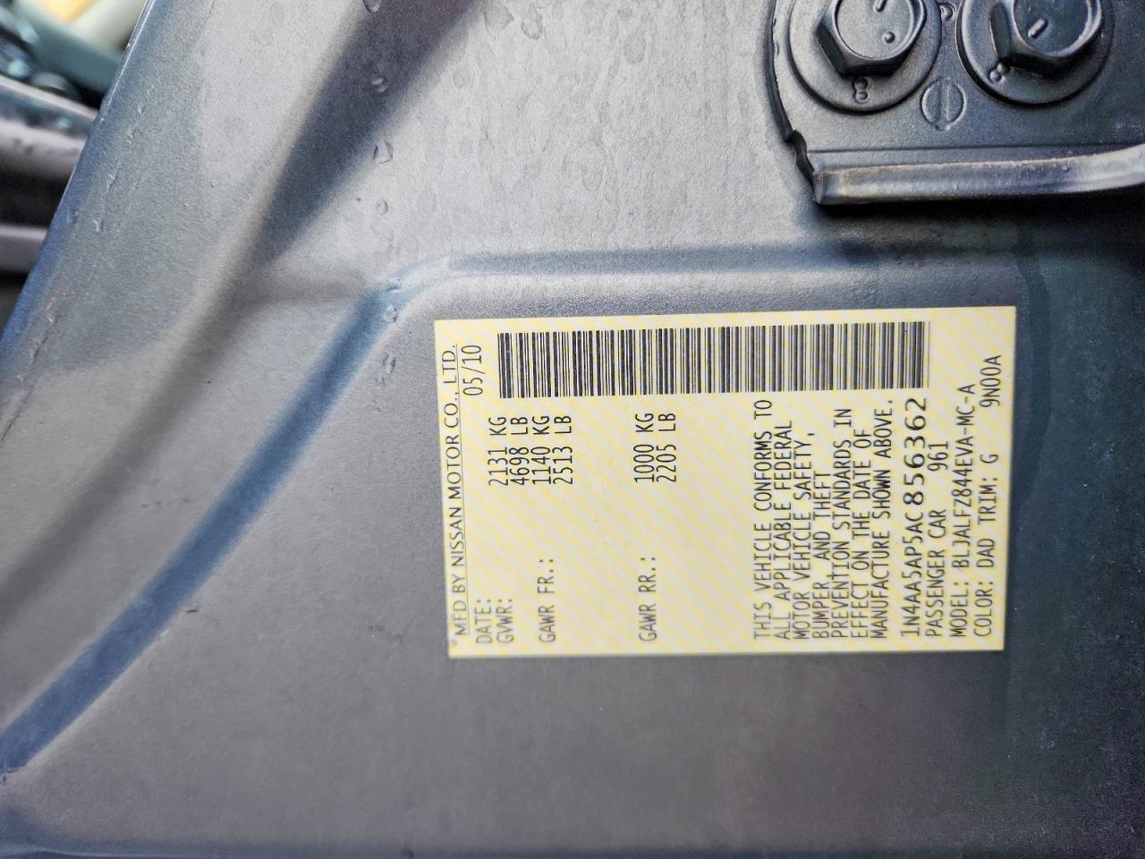 2010 NISSAN MAXIMA 3.5 S photo 12